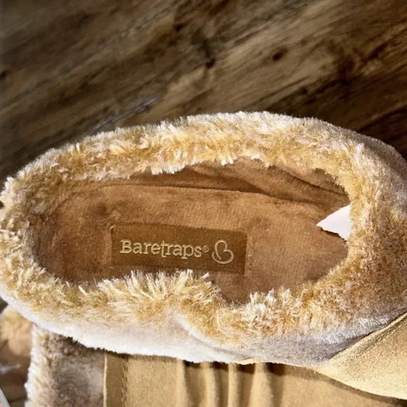 NWT Baretraps Becker Faux Fur Slip On Clog Shoe BRN Wedge Stay Dry Wmn 10 - Picture 4 of 16